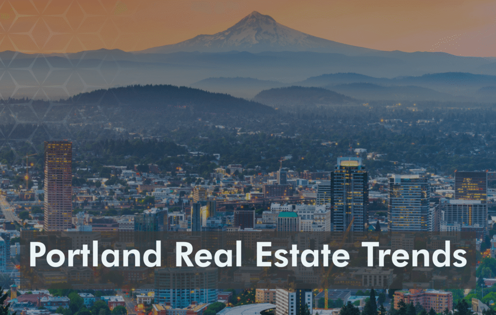 Aerial view of Portland, Oregon neighborhoods showing residential and commercial real estate development.